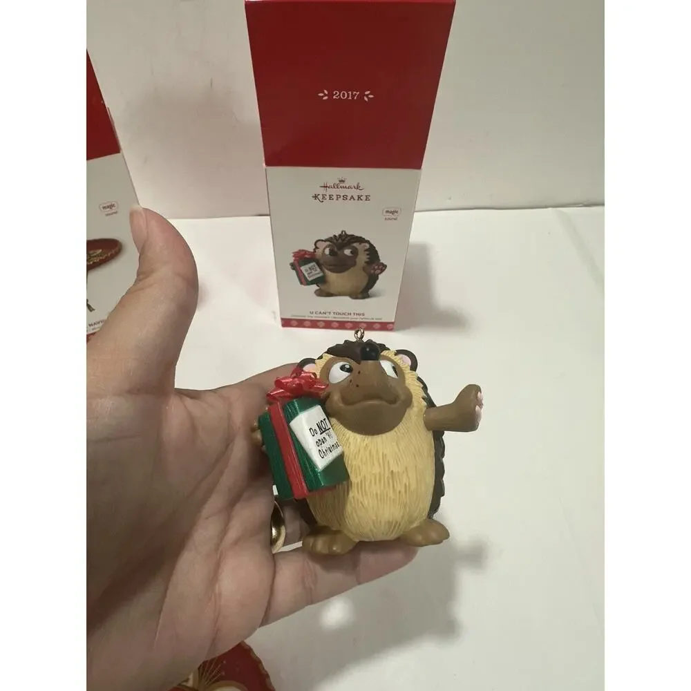 2 Hallmark Keepsake 2017 Sound Ornaments Feliz Navidad Hat + U Can’t‎ Touch This